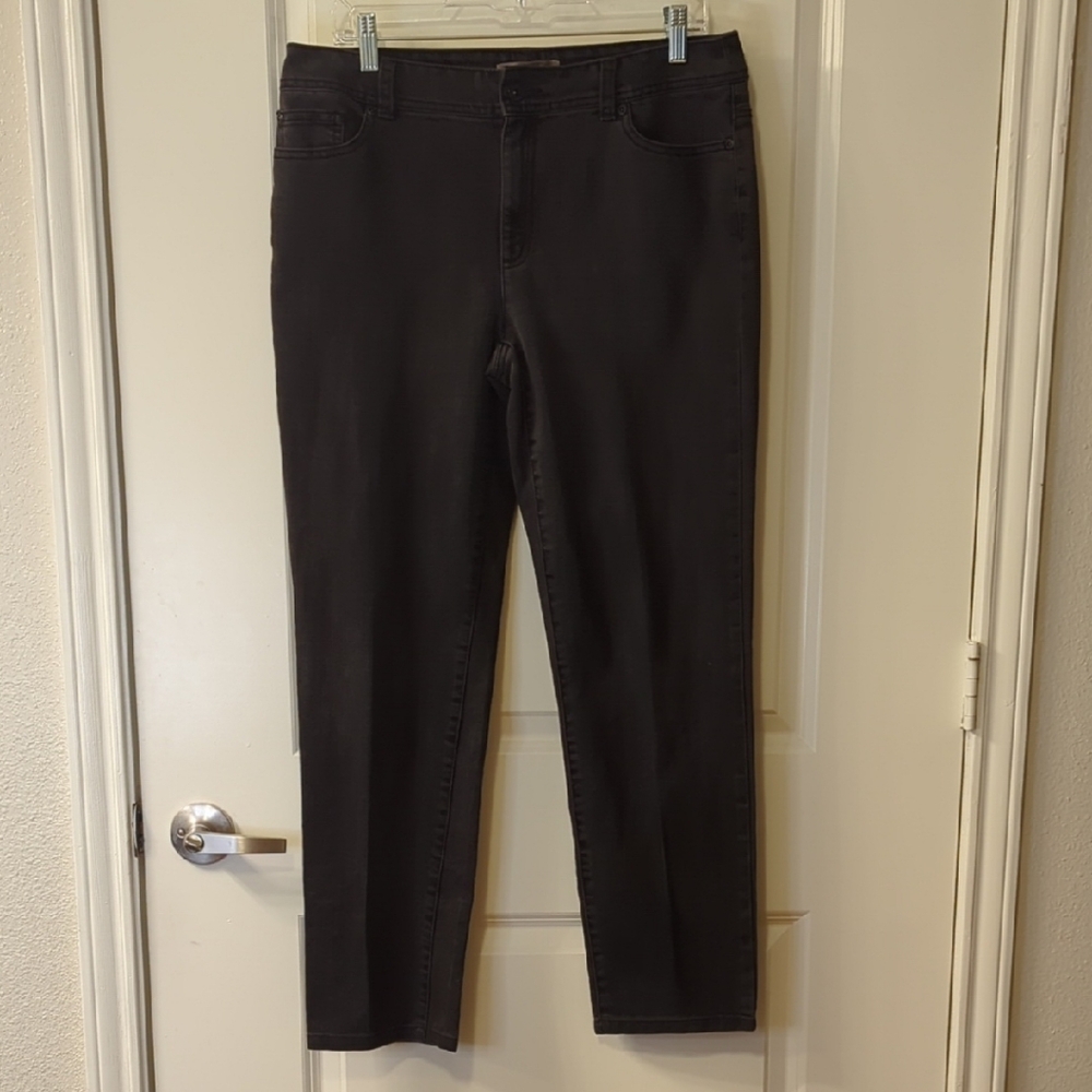 Chico's Dark Gray Toothpick/Staight-ish Jeans